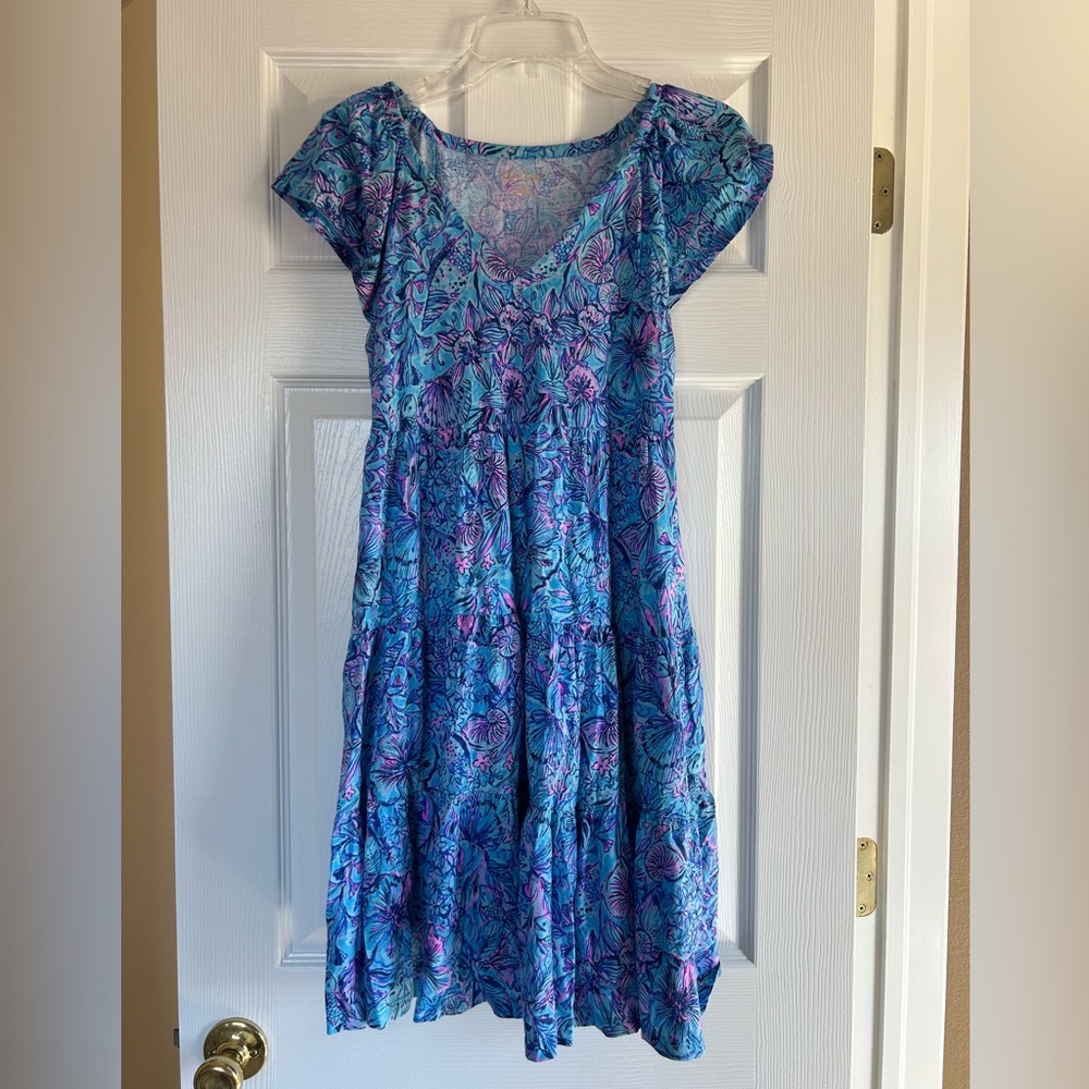 Lilly Pulitzer Blue flutter sleeve Dress